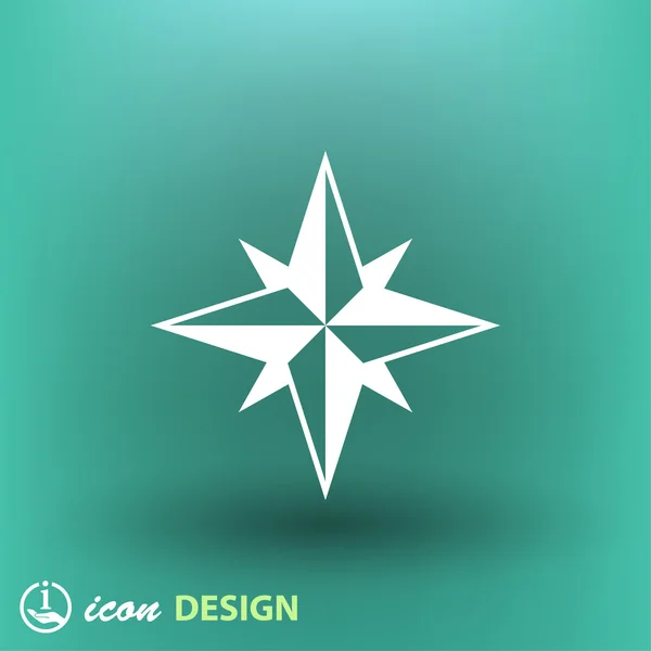 Ikona kompasu plochý design — Stockový vektor