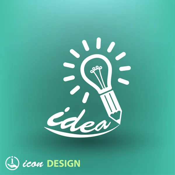 Ampoule design plat icône — Image vectorielle