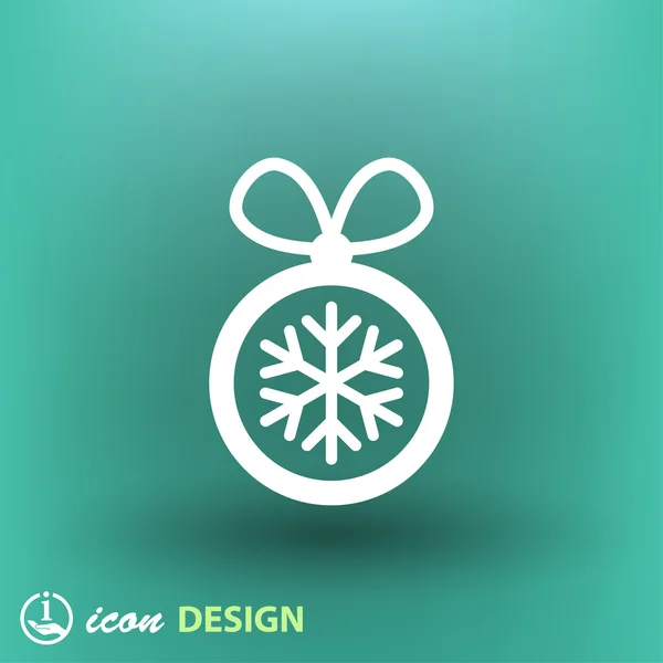 Weihnachtskugel flache Design-Ikone — Stockvektor