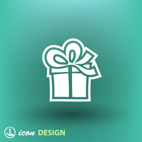 Gift flat design icon — Stock Vector