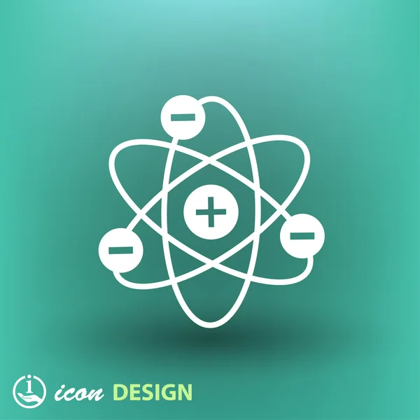 Ícone de design plano átomo — Vetor de Stock