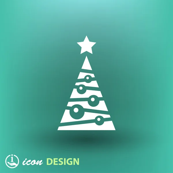 Kerstboom platte ontwerp pictogram — Stockvector