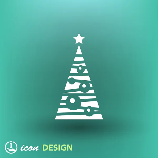 Boże Narodzenie drzewo ikona Płaska konstrukcja — Wektor stockowy