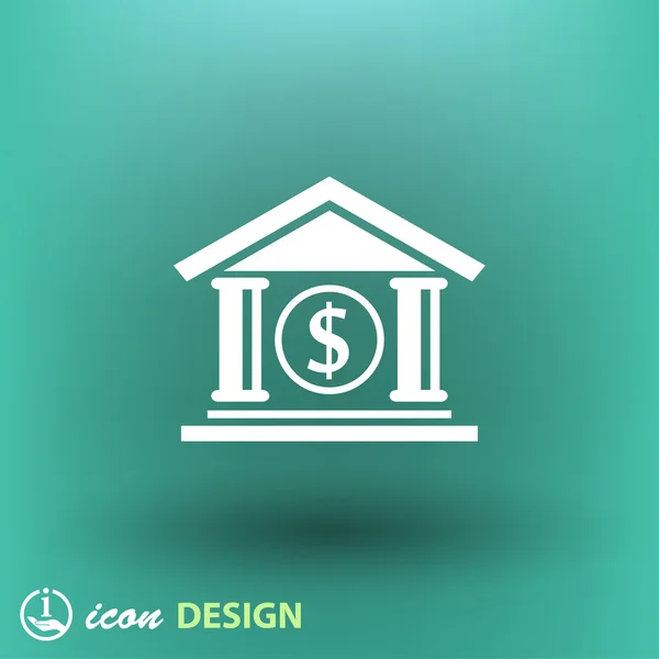Banco ícone de design plano — Vetor de Stock