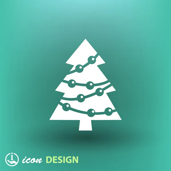 Kerstboom platte ontwerp pictogram — Stockvector