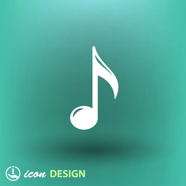 Note de musique icône design plat — Image vectorielle