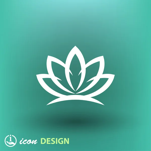 Lotus flat design icon — Stock Vector