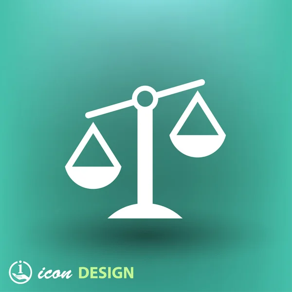 Justicia escala icono de diseño plano — Vector de stock