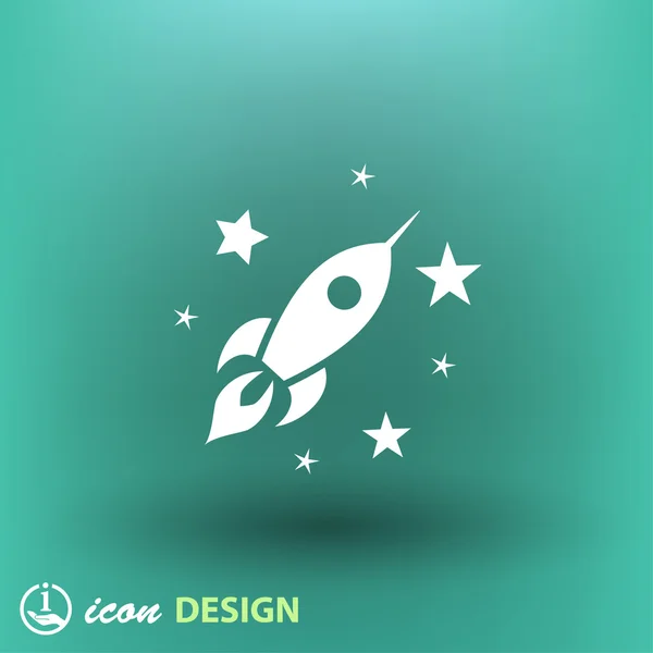 Rocket icono de diseño plano — Archivo Imágenes Vectoriales