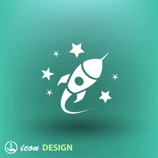 Raketa plochý design ikony — Stockový vektor