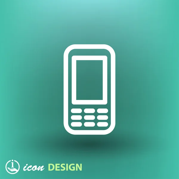 Icono de diseño plano del teléfono móvil — Vector de stock