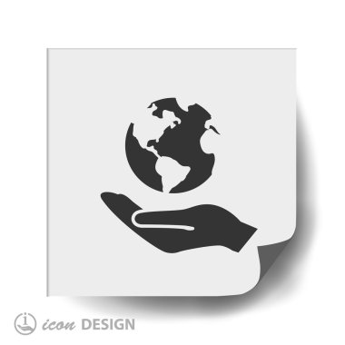 El ile düz tasarım simge