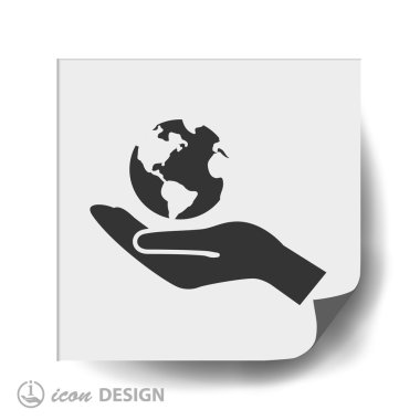 El ile düz tasarım simge