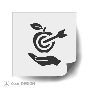 El ile hedef düz tasarım simgesi