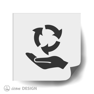 El ile geri dönüşüm işareti simgesi 