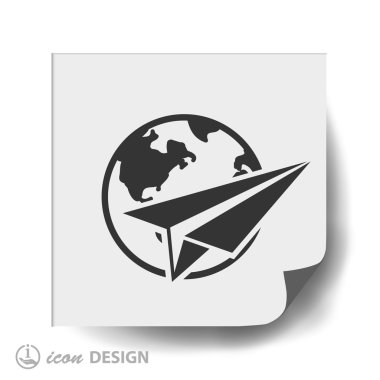 Kağıt Uçak küre simgesiyle 