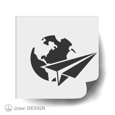 Kağıt Uçak küre simgesiyle 