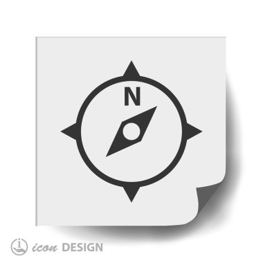 Pusula düz tasarım simgesi 