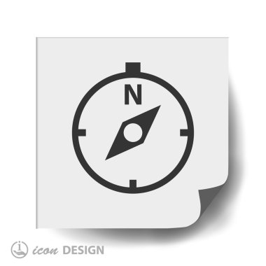 Pusula düz tasarım simgesi 