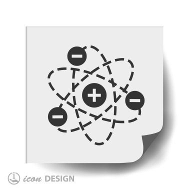 Atom düz tasarım simgesi 