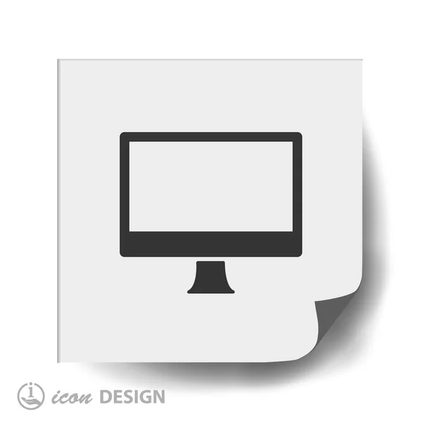 Icono de diseño plano de computadora — Vector de stock