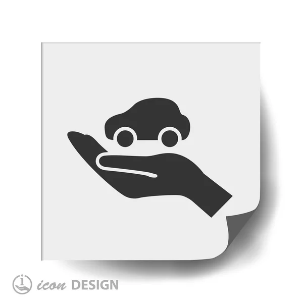 Hand met auto-pictogram — Stockvector