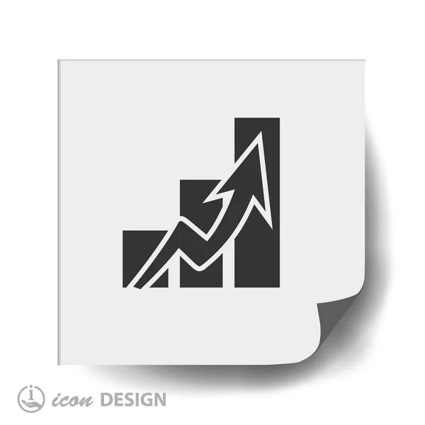 Pictograph of graph icon — Stock Vector