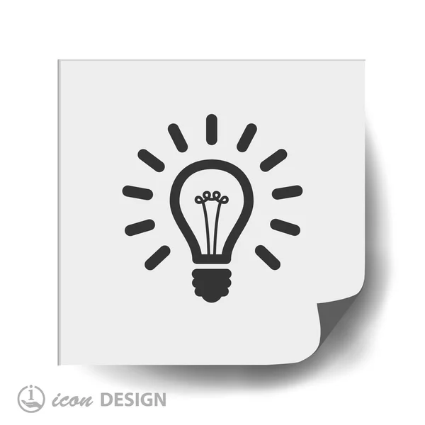Light bulb flat design icon. — Stock Vector