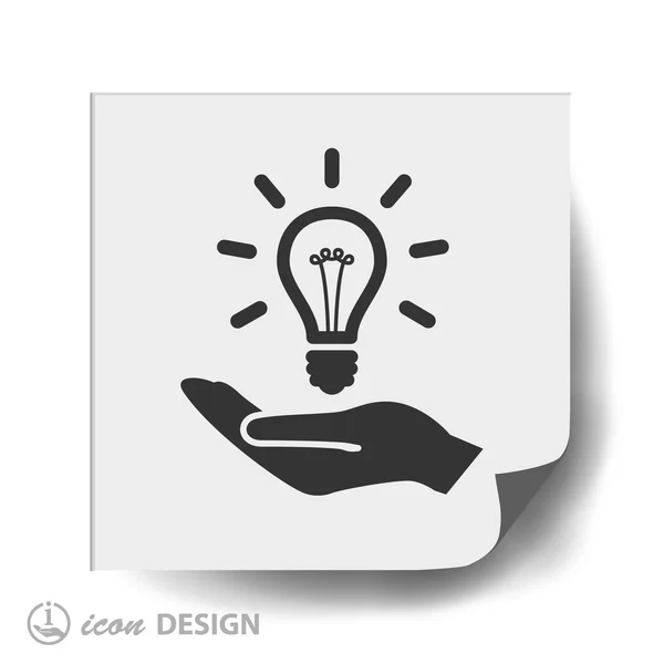 Hand med lampa-ikonen — Stock vektor