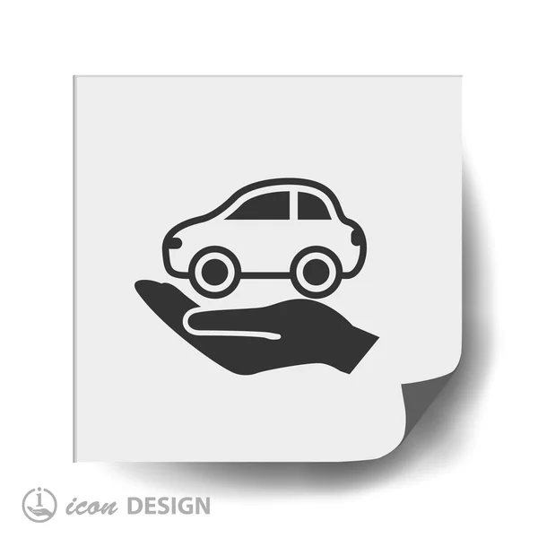 Ręka z ikona samochodu — Wektor stockowy