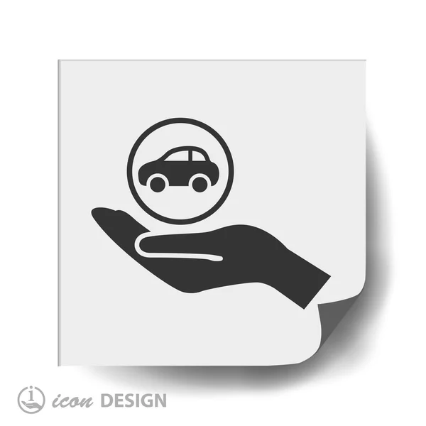 Hand met auto-pictogram — Stockvector