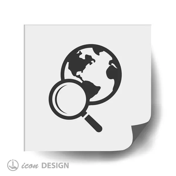Loupe verre et icône globe — Image vectorielle