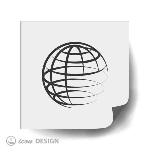 Globe icône de design plat — Image vectorielle
