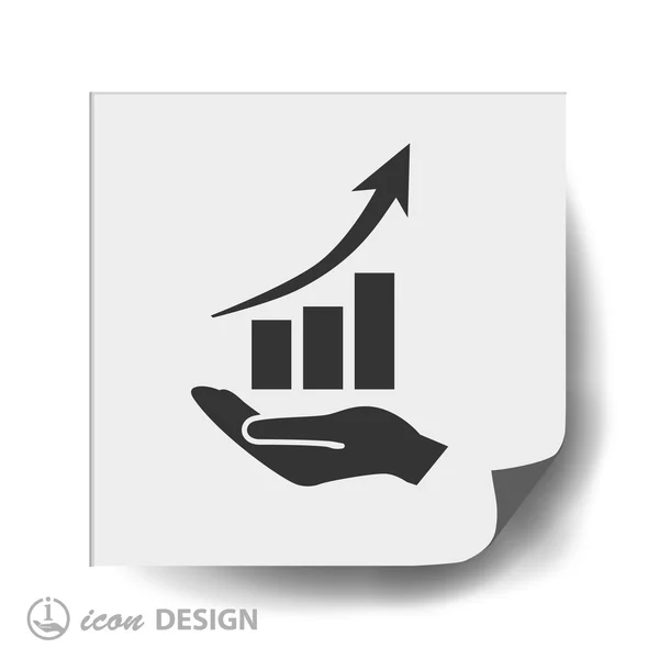Ręka z ikona wykresu — Wektor stockowy