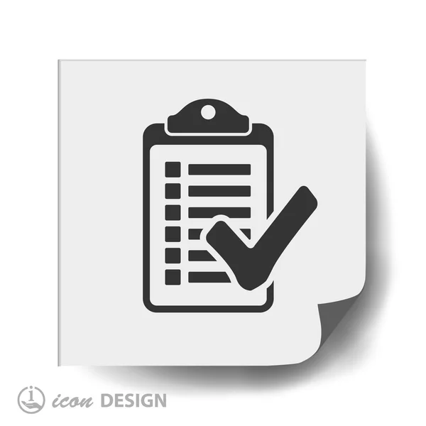 Lista de verificación icono de diseño plano — Vector de stock