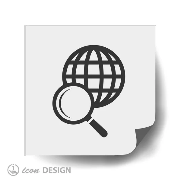 Loupe verre et icône globe — Image vectorielle