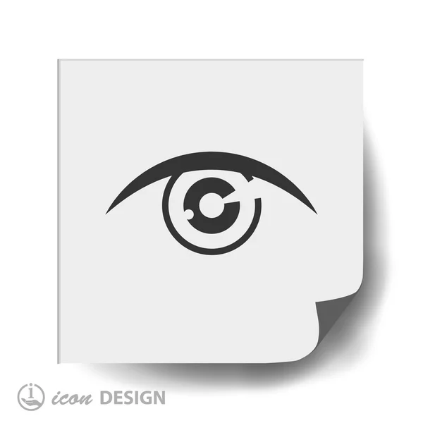 Ojo icono de diseño plano — Vector de stock