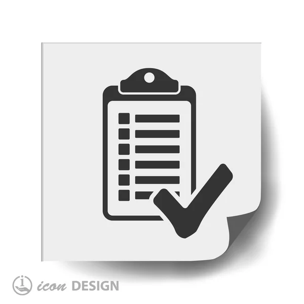Lista de verificación icono de diseño plano — Vector de stock