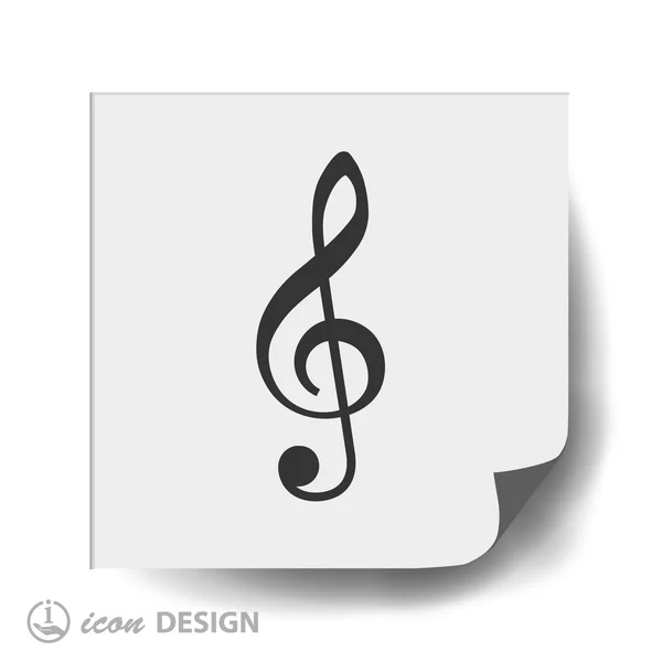 Icono de diseño plano clave de música — Archivo Imágenes Vectoriales