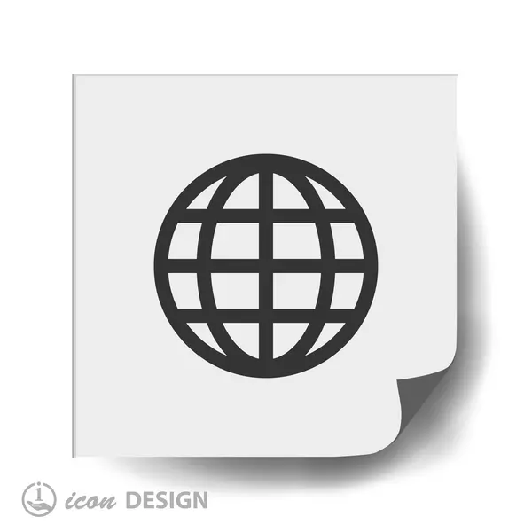 Globe icône de design plat — Image vectorielle