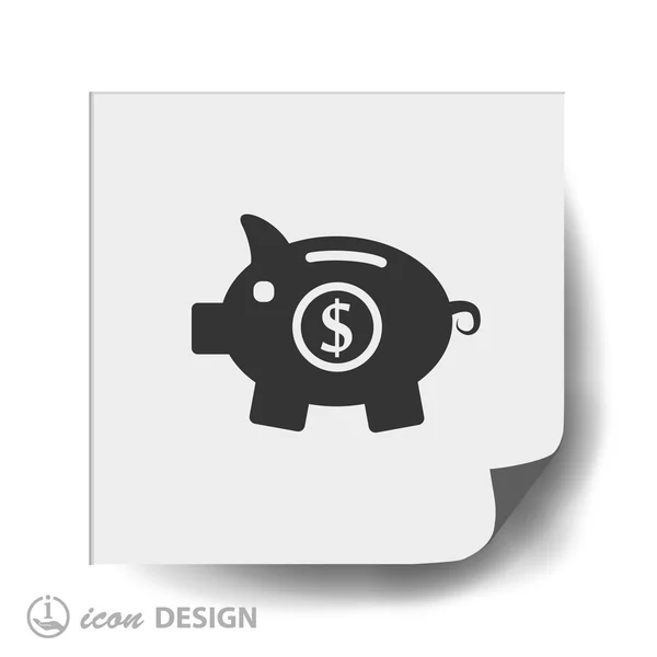 Varken moneybox plat ontwerp pictogram — Stockvector