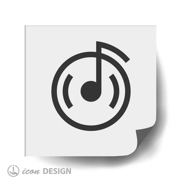 音乐注释平面设计图标 — 图库矢量图片