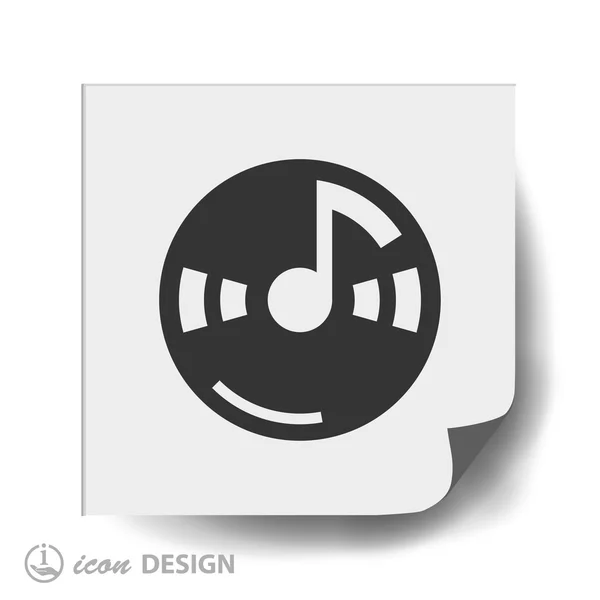 Nota musical icono de diseño plano — Archivo Imágenes Vectoriales