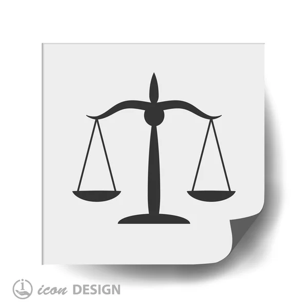 La giustizia bilancia l'icona del design piatto — Vettoriale Stock