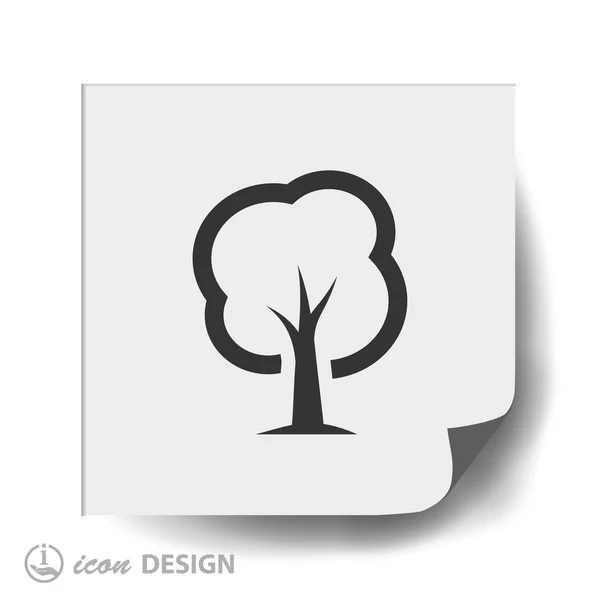 Tree platt design ikon — Stock vektor