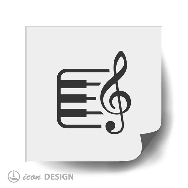 Muziek-toets en toetsenbord pictogram — Stockvector