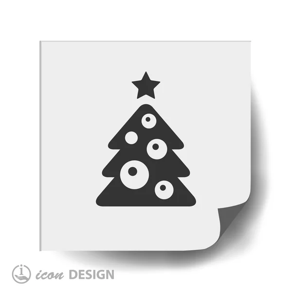 Christmas tree flat design icon — Stock Vector