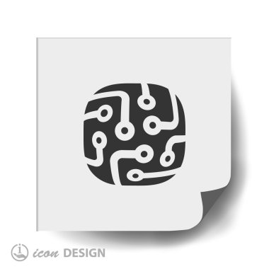 Devre kartı düz tasarım simgesi