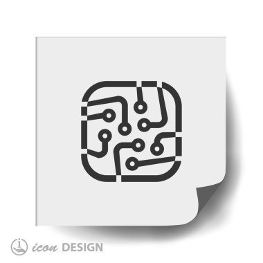 Devre kartı düz tasarım simgesi