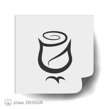 Gül düz tasarım simgesi